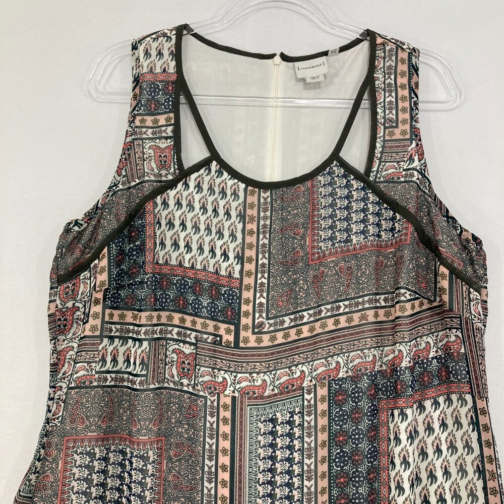 Junarose‎ size 14 Multicolor Patchwork Boho Print… - image 3